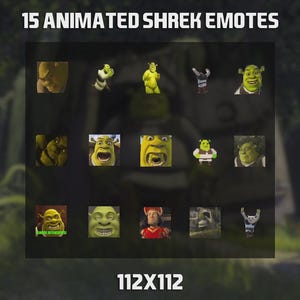15 geanimeerde Shrek-emotes voor Twitch, Kick, YouTube en Discord - Twitch Alerts - Meme-emotes - Shrek Emotes - Shrek Meme