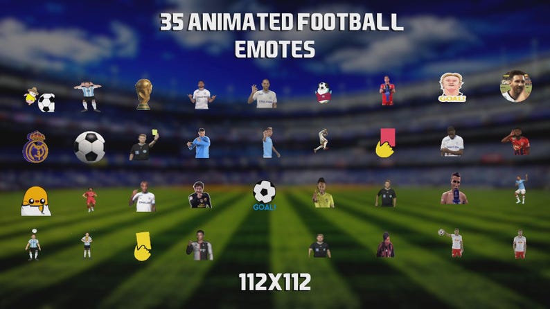35 Animated Football Emotes Pack for Twitch, Kick, Youtube and Discord ...