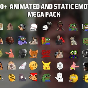 1400+ Animated and Static Emotes Mega Pack for Twitch, Kick, YouTube and Discord - Twitch Alerts - Twitch Emotes for Streaming - Kick Emotes