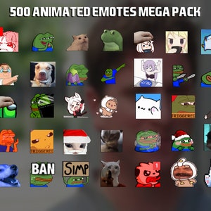 500 Animated Emotes Mega Pack for Twitch, YouTube and Discord - Twitch Alerts - Twitch Emotes for Streaming - Discord Emotes - Emote Pack
