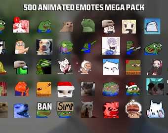 500 Animated Emotes Mega Pack for Twitch, YouTube and Discord - Twitch Alerts - Twitch Emotes for Streaming - Discord Emotes - Emote Pack