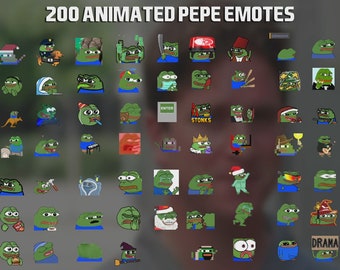 200 Animated Pepe Emotes Pack for Twitch, YouTube and Discord - Twitch Alerts - Pepe Animated Emotes -  Twitch Emotes for streaming - Meme