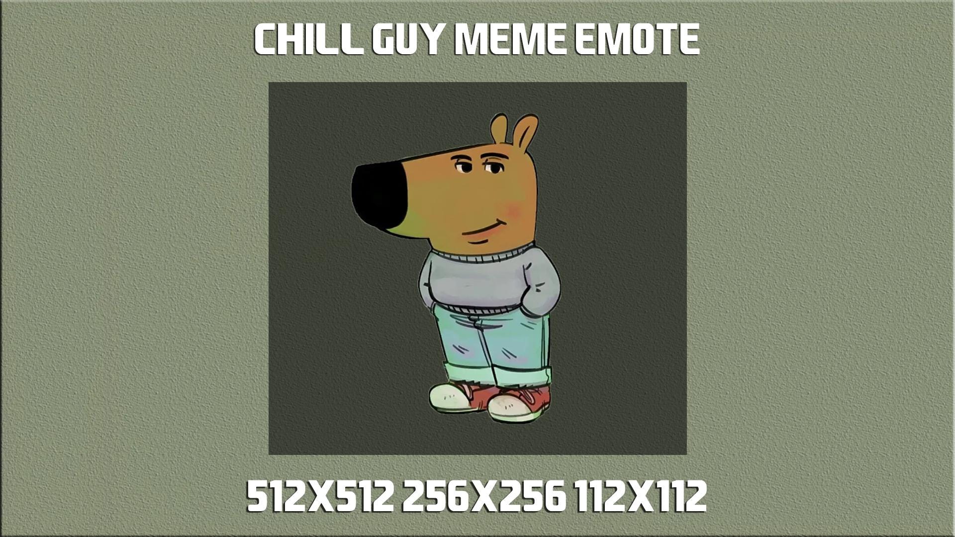 Chill Guy Meme Emote for Twitch, Kick, YouTube and Discord - Meme Guy - Twitch Emotes for Streaming - Meme Emote - Kick Emote - TikTok Meme