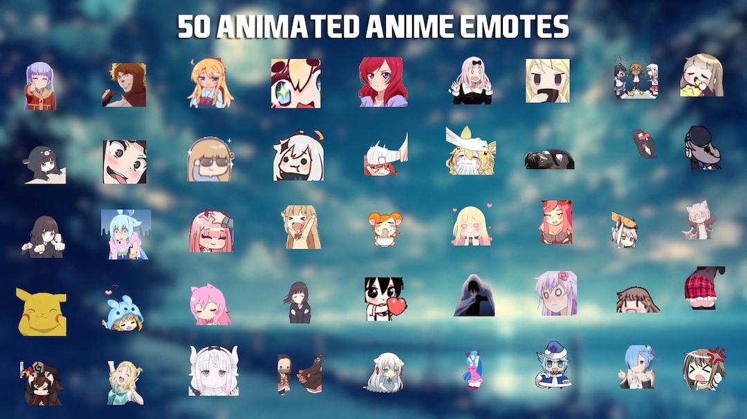 50 Animated Anime Emotes Pack for Twitch, Youtube and Discord - Anime ...