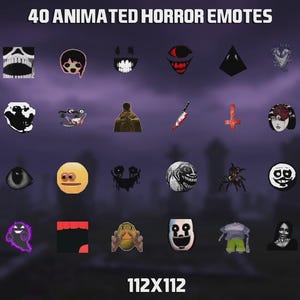 40 Animated Horror Emotes Pack for Twitch, Kick, YouTube and Discord - Creepy Emotes - Twitch Emotes - Spooky Emotes - Gothic Emotes