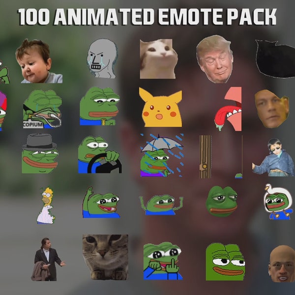 100 Animated Emotes Pack for Twitch, YouTube and Discord - Twitch Alerts - Animated Emotes - Twitch Emotes for streaming - Emote Pack - Meme