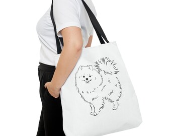 Pommeren draagtas | Boodschappentas | Pommeren Shopper | Tas met hondenprint | Hondenliefhebber | Totebag Design Hond