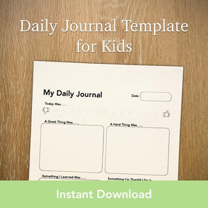 Kids Daily Journal Printable PDF, Personal Diary, Interactive Activity ...