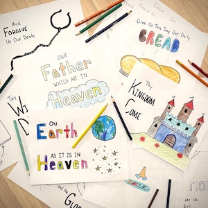 The Lord&#39;s Prayer Kids Coloring Pages (11 Pages, PDF Download)
