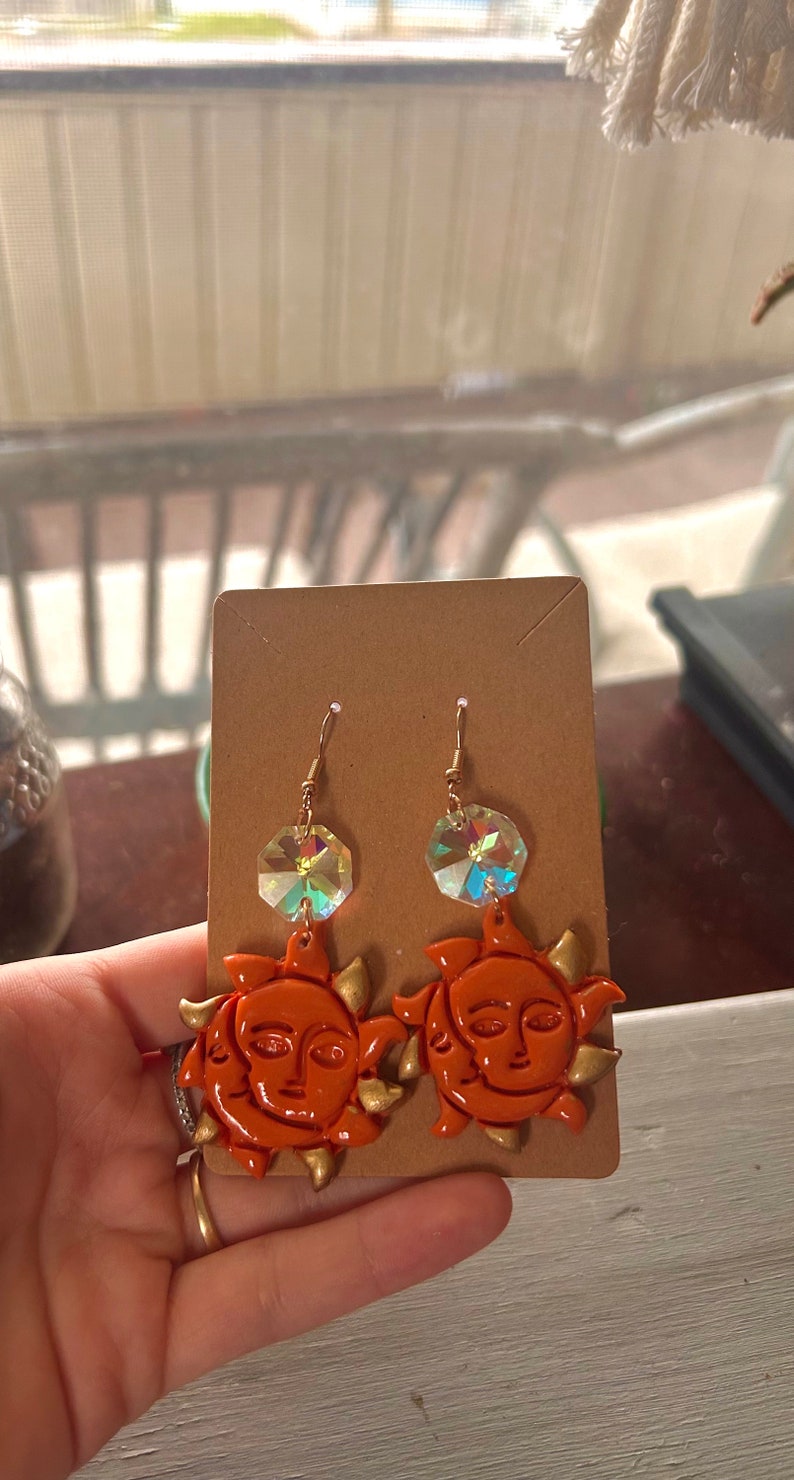 sun and moon earrings zdjęcie 2