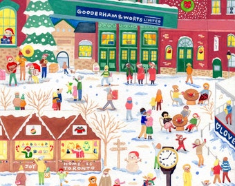 The Distillery District in Toronto Holiday Greeting Card