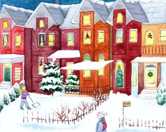 8 Assorted Canada Holiday Cards - Kensington, Quebec, Cabbage town, Flatiron building, Distillery District, City Hall, Ottawa, Royal York