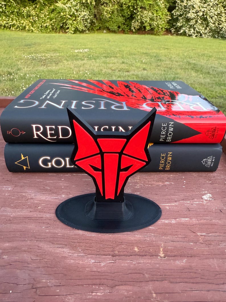 Red Rising Bookends Howler Bookshelf Display Stand: Sci-fi Book Decor, Fan Gift - Etsy