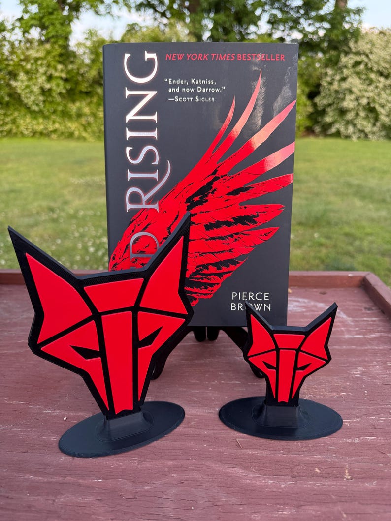 Red Rising Bookends Howler Bookshelf Display Stand: Sci-fi Book Decor, Fan Gift - Etsy