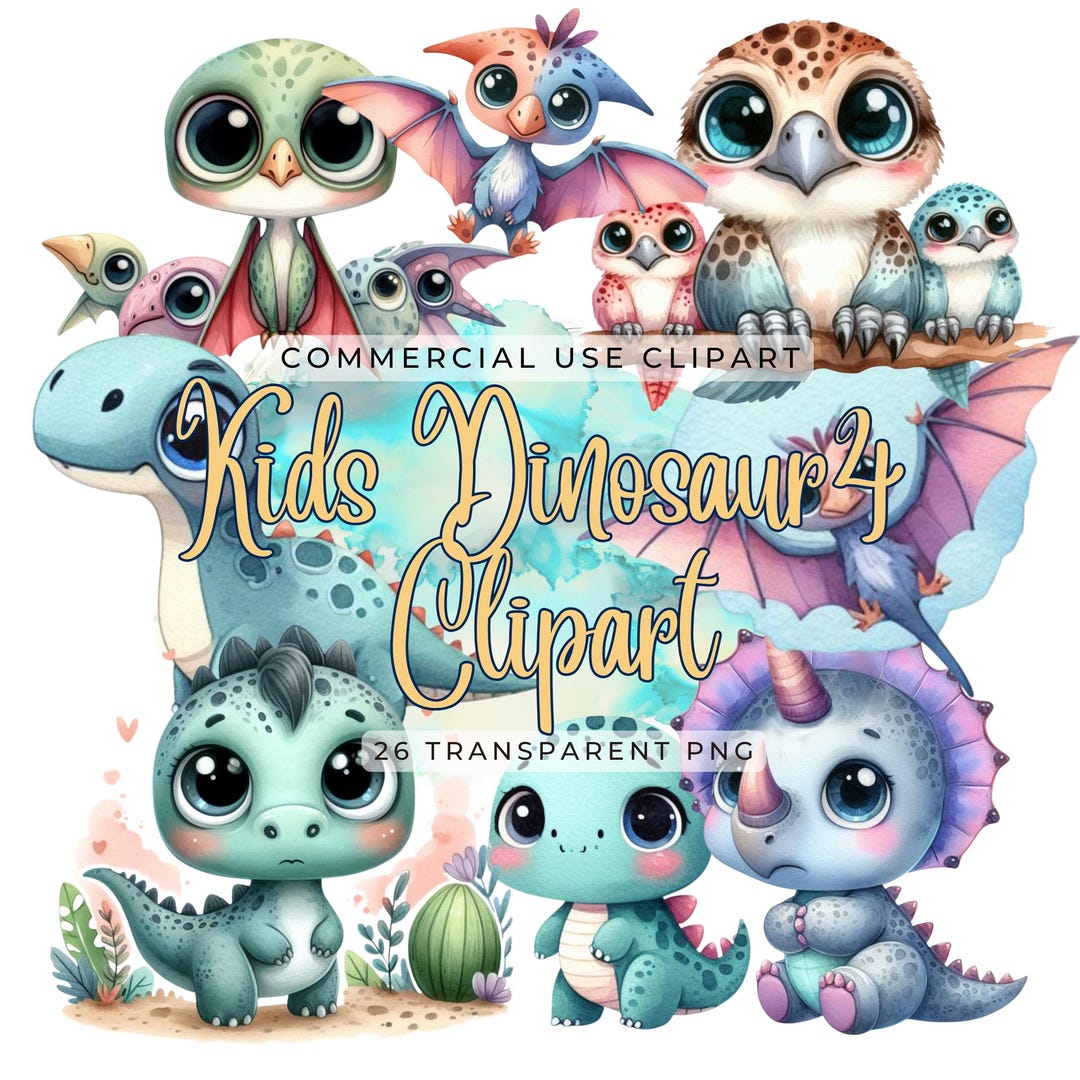 Kids Dinosaur 4 Clipart 26 PNG Images Transparent Background Cute ...