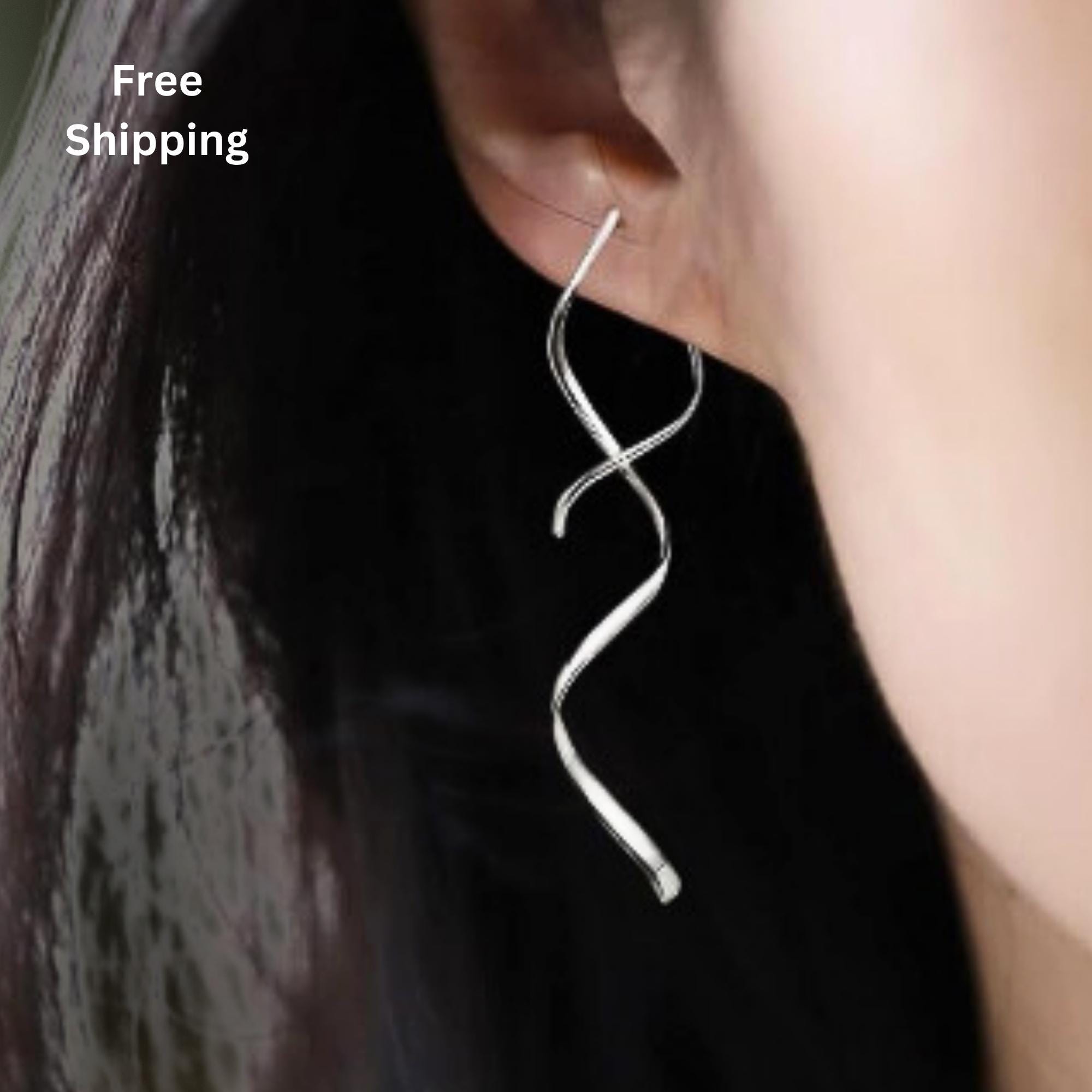 Long Twist Earrings - Etsy