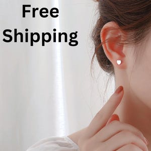 Tiny Heart Stud Earrings • Heart Earrings • Minimalist Cartilage Earrings • Gift for Girlfriend • Perfect Simple Earrings for Her