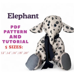 Memory Elephant Sewing Pattern And Tutorial DIY Stuffed Elephant Keepsake Memory Toy PDF Pattern Beginner Friendly Sewing Instructions PDF