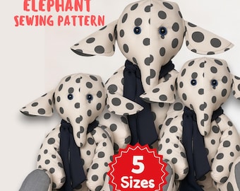 Memory Elephant Sewing Pattern, DIY Keepsake Stuffed Animal (PDF Pattern)