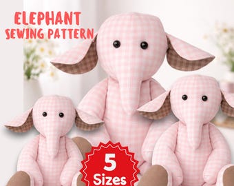 Memory Elephant Sewing Pattern, DIY Keepsake Stuffed Animal (PDF Pattern)