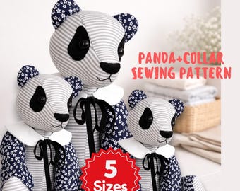 Memory Panda Bear Sewing Pattern | Keepsake Panda Bear PDF | 12'' 14'' 16'' 18'' 20'' Memory Bear Pattern
