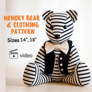 Memory Bear Sewing Pattern: Vest and Bow Tie (PDF Pattern)