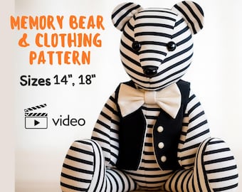 Memory Bear Sewing Pattern: Vest and Bow Tie (PDF Pattern)