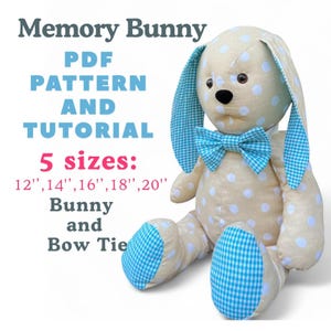Memory Bunny Sewing Pattern DIY Keepsake Bunny Tutorial PDF Beginner Friendly Stuffed Rabbit Pattern Instructions PDF Stuffed Bunny Pattern