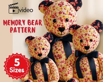 Memory Bear Sewing Pattern with Video Tutorial (PDF Pattern)