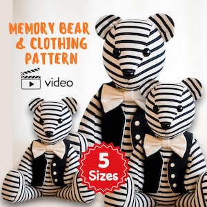 Memory Bear Sewing Pattern: Vest and Bow Tie (PDF Pattern)