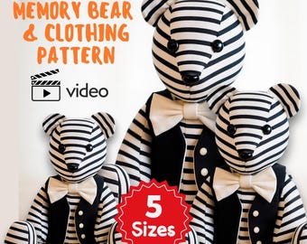Memory Bear Sewing Pattern: Vest and Bow Tie (PDF Pattern)