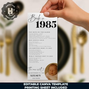 1985年誕生日テーブル席札、40歳の誕生日パーティーの飾り付け、40歳の誕生日席札、1985年生まれの40歳のテーブル席札、ルビー記念日
