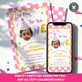 Fun To Be One Photo 1st Birthday Invitation , Colorful First Birthday Invitation, Custom Photo 1st Birthday Invite, One is Fun Party Hat Kid product logo