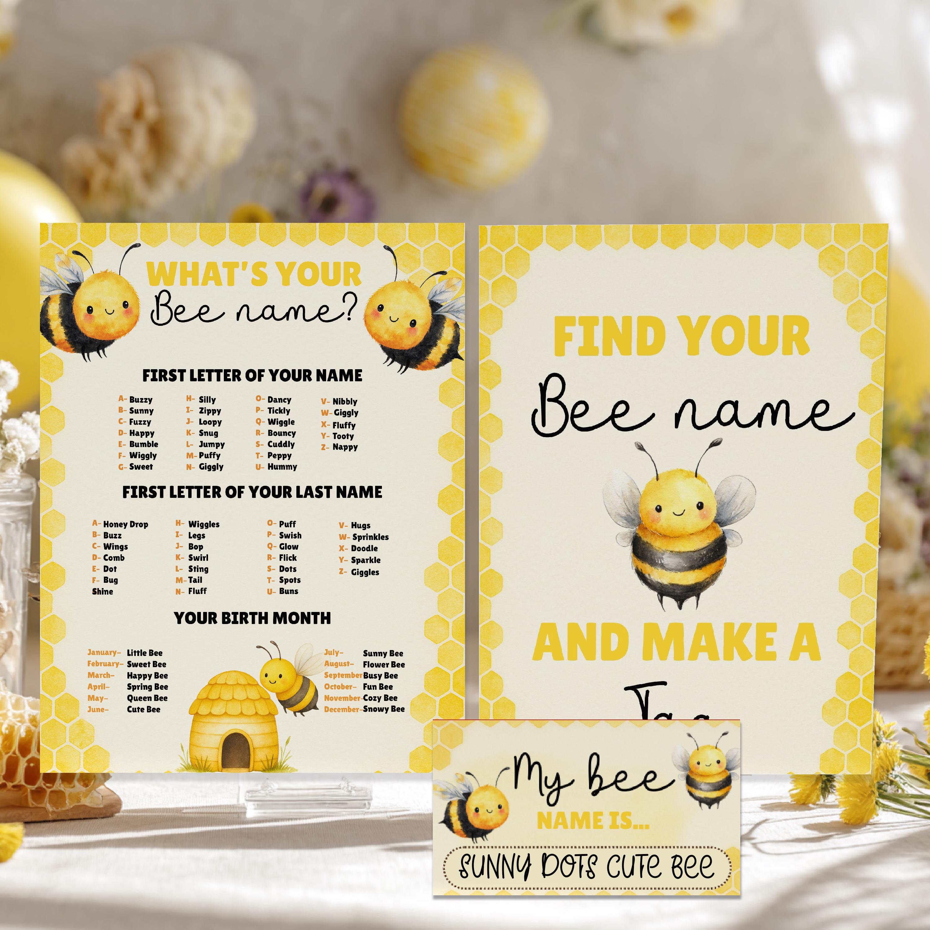 What's Your Bee Name Game , Bee Name Generator Game, Honey Bee Games ...