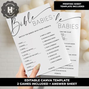 Babies in the Bible Baby Shower Trivia , Babies of the Bible Game, Christian Baby Shower Game, Christian Religious Biblical Baby Shower Game