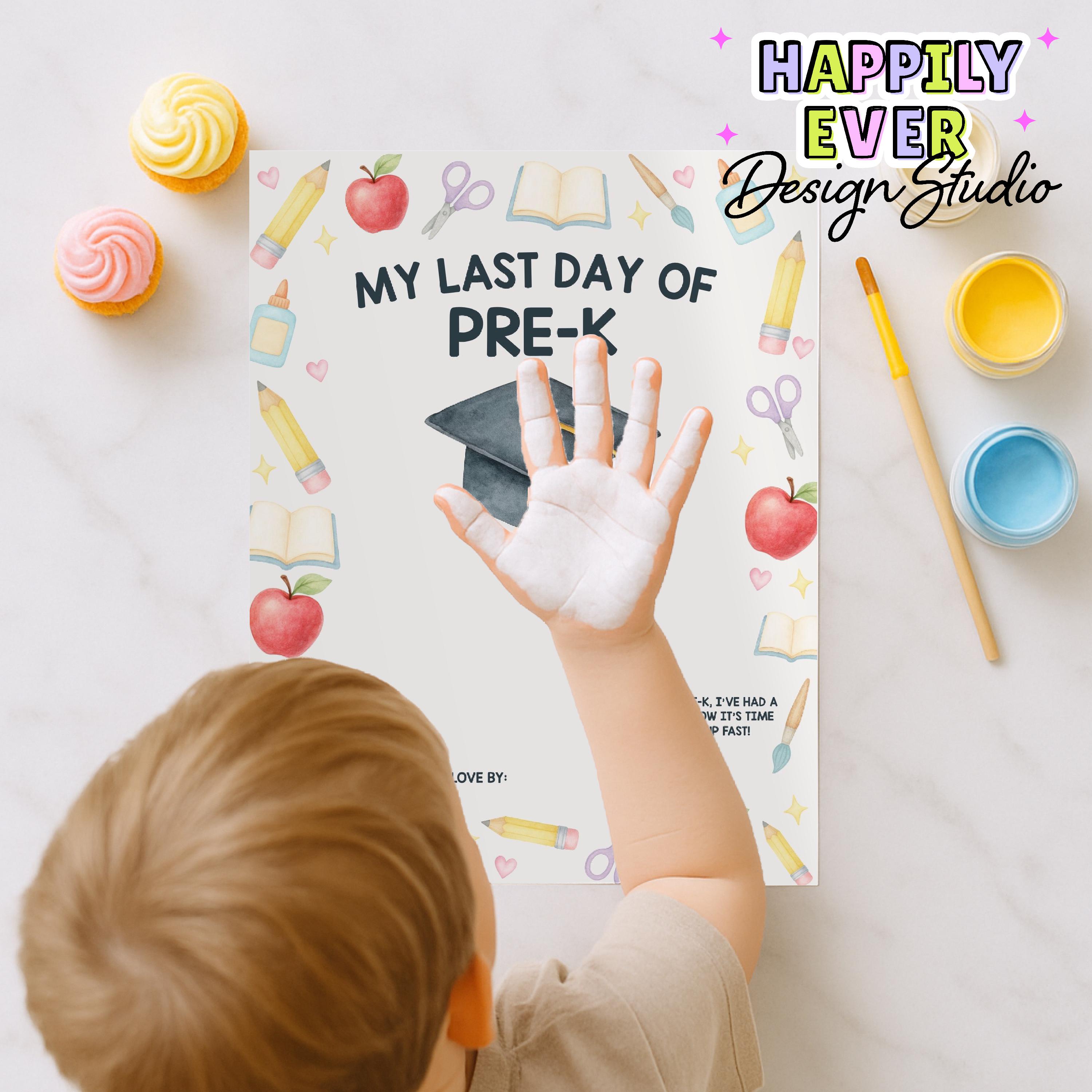 Preschool End of School Year Handprint Art , Last Day Pre K Gift, Last ...