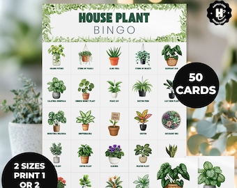 House Plant Bingo Game , Plant Lover Green Bingo Game Cards , Fun Indoor Activity for Plant Lovers, Green Plant Bingo Game