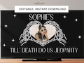 Bride or Die Bachelorette Jeoparty Game Editable|Til Death Do Us Party Game| Skull Hen Do |RIP single life | Halloween Bachelorette Games product logo