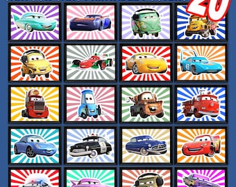 Cartoon Cars Poster Set: Boys Room Wall Art Digital Download
