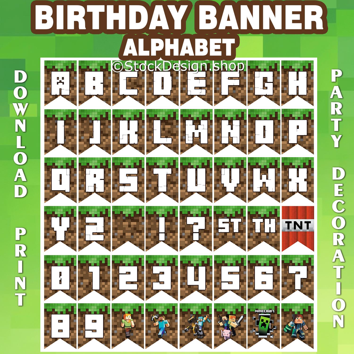 alphabet-birthday-banner-minecrafter-party-decorations-happy-birthday-minecrafter-banners-digital-file-only-printable-etsy for Free Printable Minecraft Alphabet Letters Alphabet Birthday Banner Minecrafter Party Decorations Happy Birthday Minecrafter Banners Digital File Only Printable - Etsy for Free Printable Minecraft Alphabet Letters