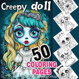 Creepy Doll Coloring Book: 50 Halloween Zombie Pages PDF Download