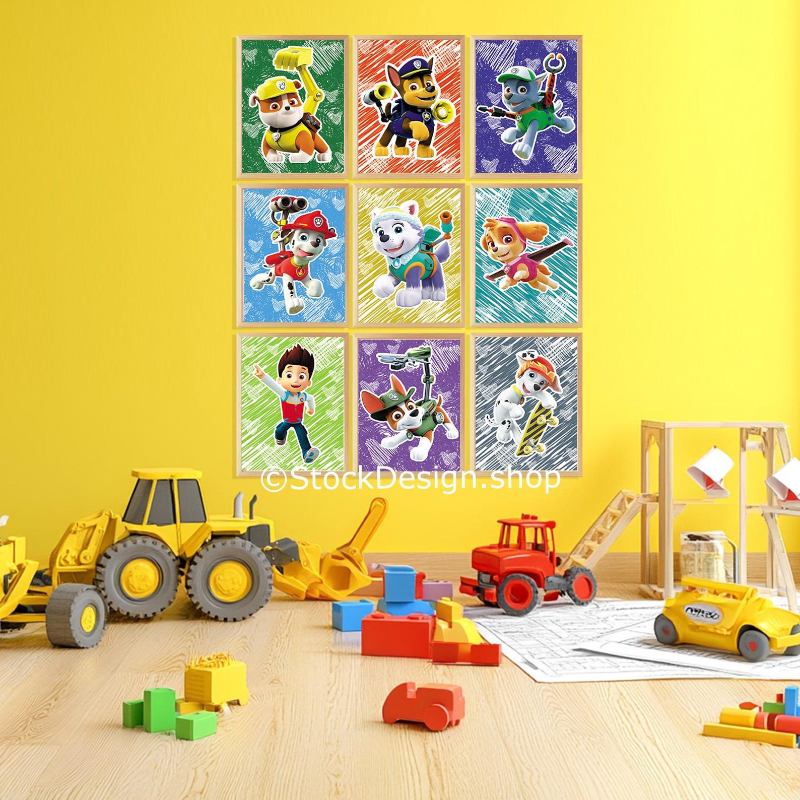 Paw Patrol Printable Characters Posters Set of 10 Digital Prints Kids ...