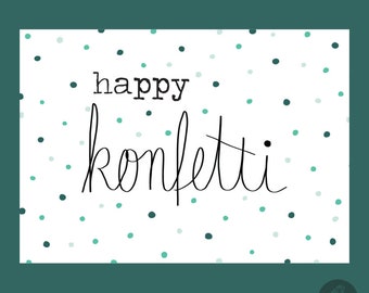 postcard happy confetti