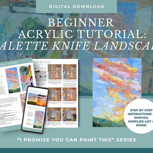 Nybörjarhandledning för akrylmålning | Palettknivslandskap | Instruktioner, referensbilder + mer!