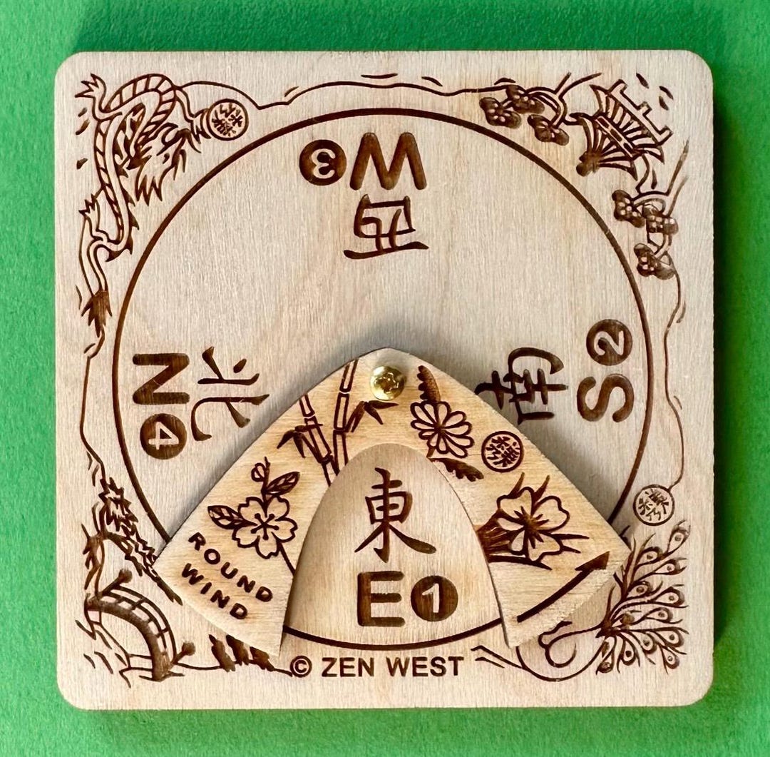 Zen Compass The Zen West Mahjong Compass (showing Prevailing Wind, Seat Wind, and ...