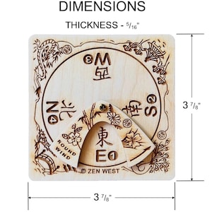 La boussole Zen West Mahjong (indiquant le vent dominant, le vent du siège et le nombre de fleurs) image 5