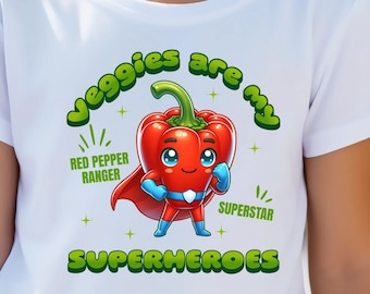 Les légumes sont mes super-héros ! T-Shirt Enfant Anniversaire d'inscription à l'école maternelle drôle mange tes légumes !