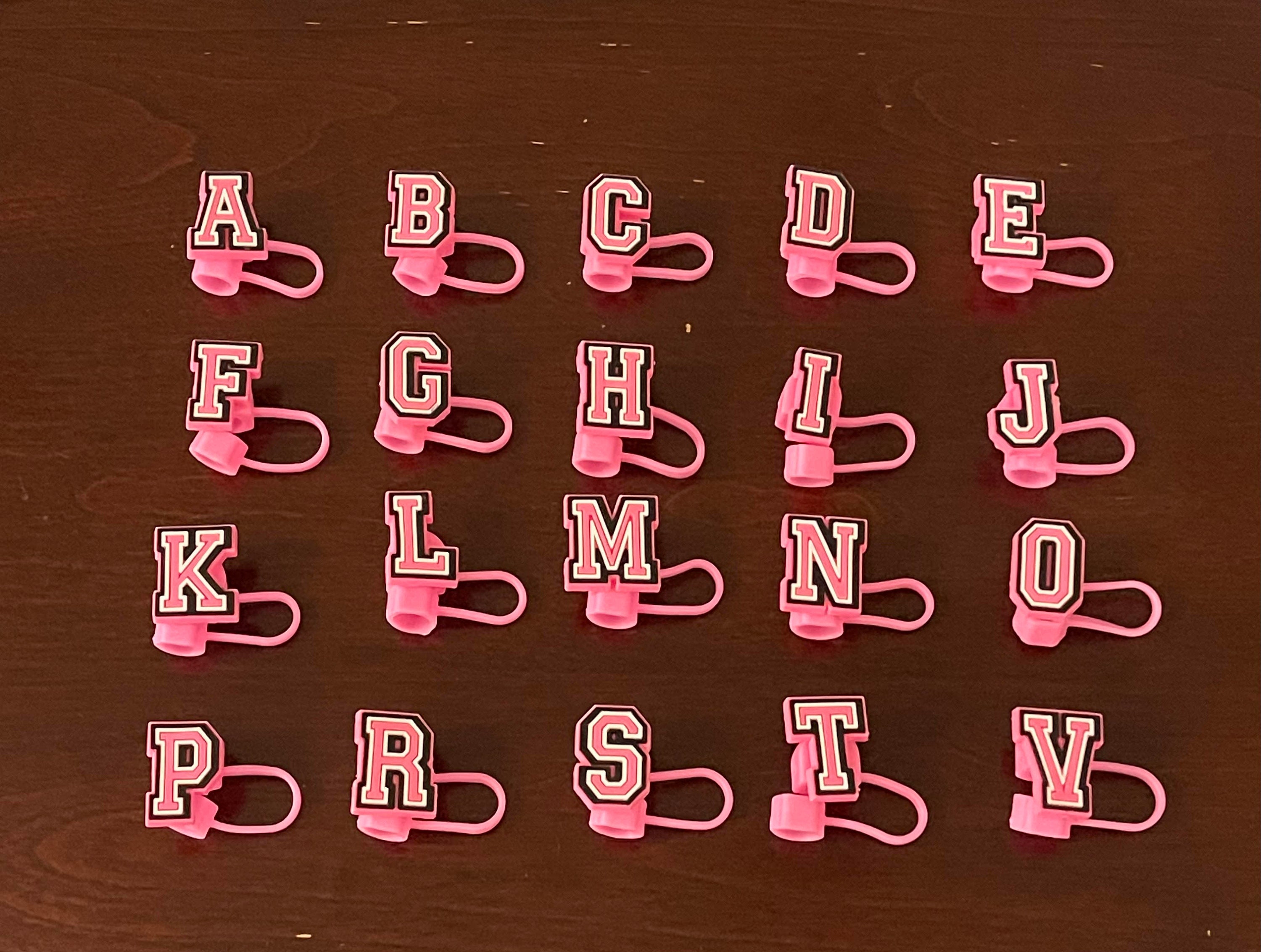 Letter Straw Topper in Silicone - Customizable Drink Accessory - Fits ...