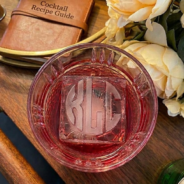 Personalized Ice Cube Mold Custom Whiskey Ice Gift Monogram Tray