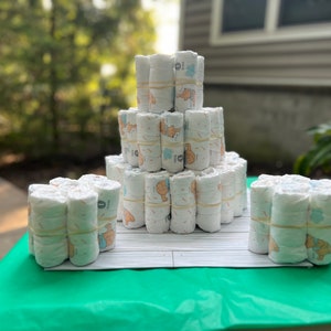 Undecorated Diaper cake, diy diaper cake , 3 tier diaper cake , decorate your own diaper cake
